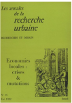 Annales de la recherche urbaine (Les), 15 - Eté 1982 - Economies locales 