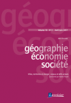 Géographie, économie, société, Volume 19 - N°2 - Avril-juin 2017 - Villes, territoires et énergie : enjeux et défis actuels