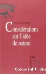 Considérations sur l'idée de nature