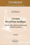 Corrosion des matériaux métalliques