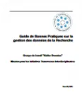 Guide de bonnes pratiques sur la gestion des données de la recherche