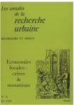 Annales de la recherche urbaine (Les), 15 - Eté 1982 - Economies locales 