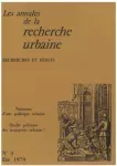 Annales de la recherche urbaine (Les), 4 - Juillet 1979 - Naissance d'une politique urbaine
